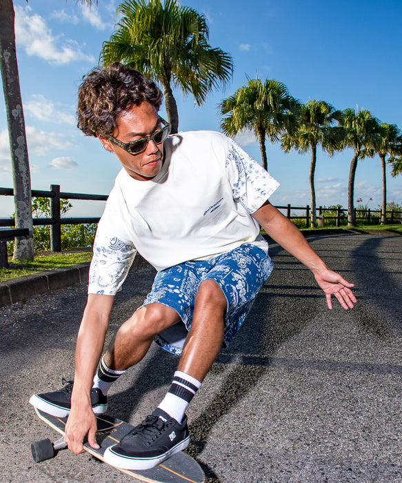 QUIKSILVER メンズ/ユニセックス MERCURY PAISLEY SLEEVE ST 半袖Tシャツ ペイズリー柄 ルーズフィット<MERCURY COLLECTION>【2026年夏モデル】