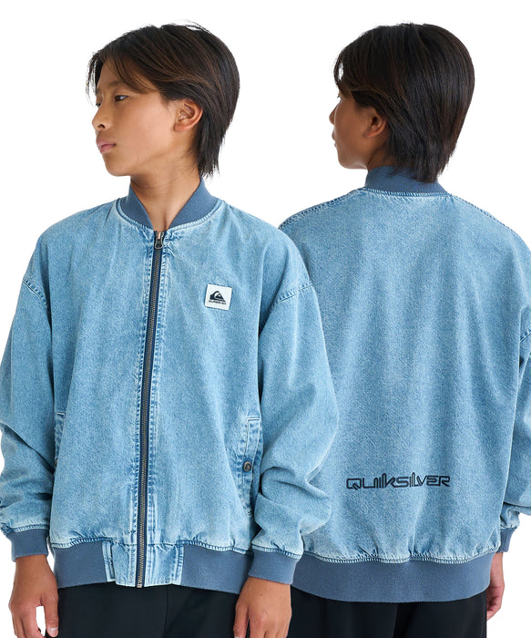 QUIKSILVER キッズ・ユース DENIM WASH MA JACKET ジャケット ルーズフィット (130-160cm)【2026年春夏モデル】