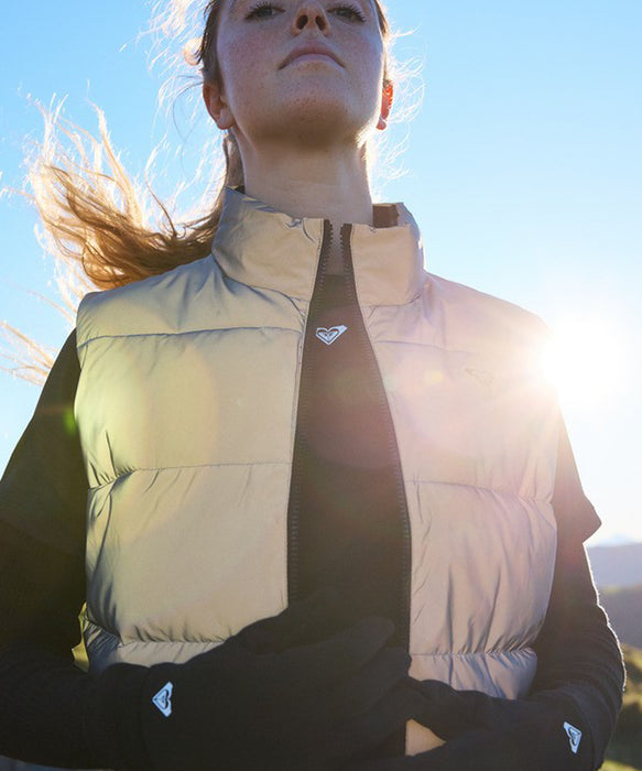 【OUTLET】Roxy Fitness MOVE FREE PUFFY VEST ウィメンズ フィットネス リバーシブルベスト リフレクター  <25FWグローバル展開アイテム>