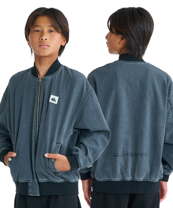 QUIKSILVER キッズ・ユース DENIM WASH MA JACKET ジャケット ルーズフィット (130-160cm)【2026年春夏モデル】