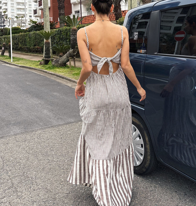 Charlotte韓国トレンド【正規品】 フレキシア シルバーグローブ OUTLET】Roxy TROPICAL GLOW MAXI STRIPE ウィメンズ ロング