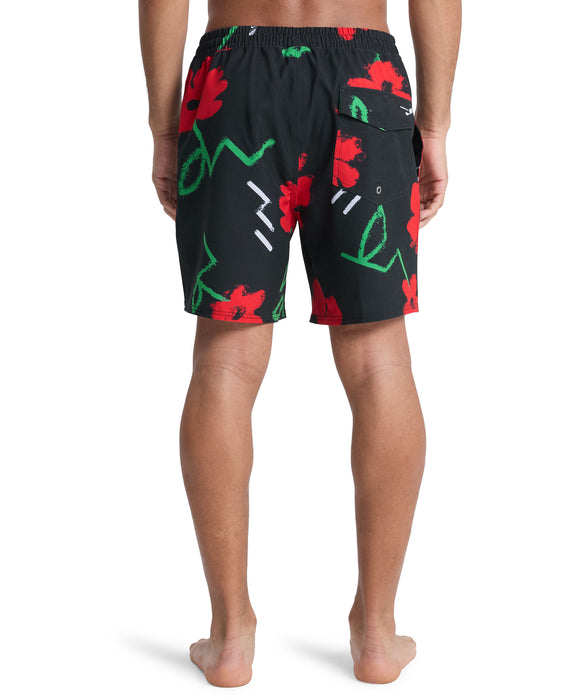 QUIKSILVER メンズ STRETCH PRINTED VOLLEY 17NB ジャムボードショーツ 17インチ インナーショーツなしタイプ 4WAYストレッチ・撥水加工 【2026年春夏モデル】