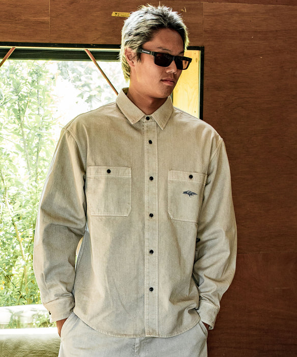 【OUTLET】Quiksilver メンズ CHINO WASH SHIRT シャツ セットアップ