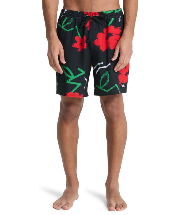 QUIKSILVER メンズ STRETCH PRINTED VOLLEY 17NB ジャムボードショーツ 17インチ インナーショーツなしタイプ 4WAYストレッチ・撥水加工 【2026年春夏モデル】