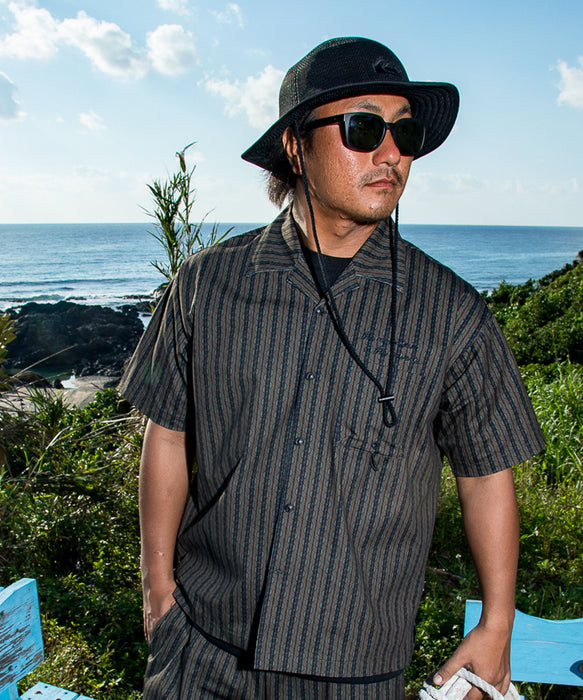 QUIKSILVER メンズ SIGN OPEN SHIRT 半袖シャツ 接触冷感 速乾 UPF50+