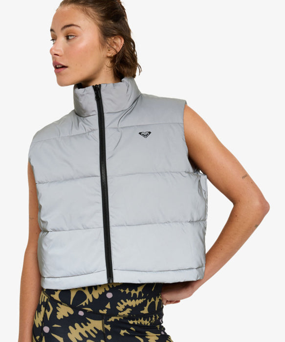 【OUTLET】Roxy Fitness MOVE FREE PUFFY VEST ウィメンズ フィットネス リバーシブルベスト リフレクター  <25FWグローバル展開アイテム>