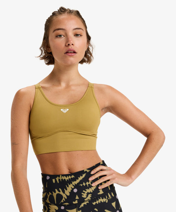 【OUTLET】Roxy Fitness HEART INTO IT ATTITUDE BRA ウィメンズ フィットネス ブラトップ ミディアムサポート クイックドライ  <25FWグローバル展開アイテム>