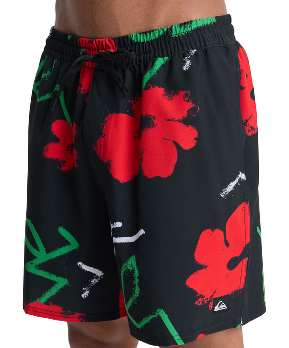 QUIKSILVER メンズ STRETCH PRINTED VOLLEY 17NB ジャムボードショーツ 17インチ インナーショーツなしタイプ 4WAYストレッチ・撥水加工 【2026年春夏モデル】