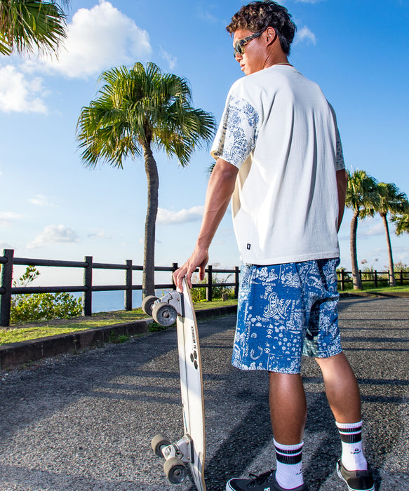 QUIKSILVER メンズ/ユニセックス MERCURY PAISLEY BAGGY SWEAT SHORTS
