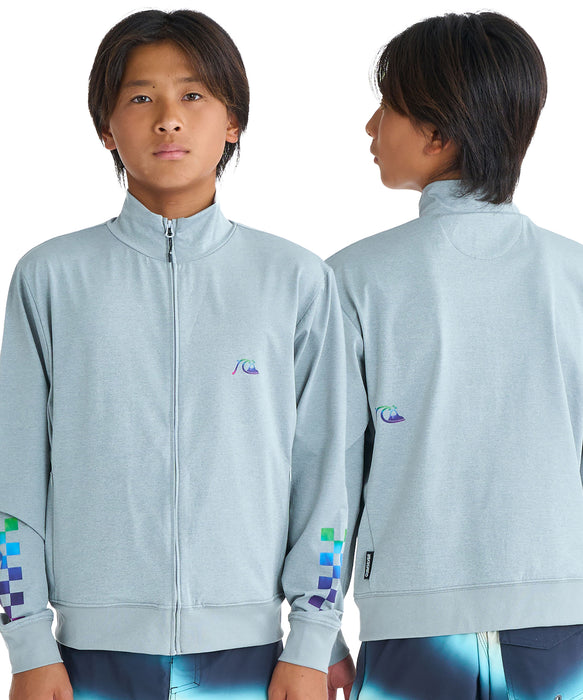 QUIKSILVER キッズ・ユース CHECKER ZIP YOUTH ジップラッシュガード UPF50+ 接触冷感 速乾【2026年春夏モデル】
