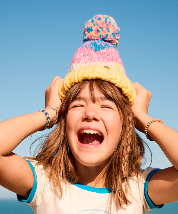 Roxy TEENIE WITCAPS キッズビーニー グラデーションデザイン ポンポン  <25FWグローバル展開アイテム>