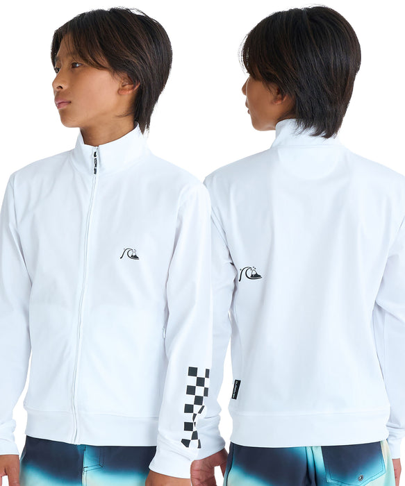 QUIKSILVER キッズ・ユース CHECKER ZIP YOUTH ジップラッシュガード UPF50+ 接触冷感 速乾【2026年春夏モデル】