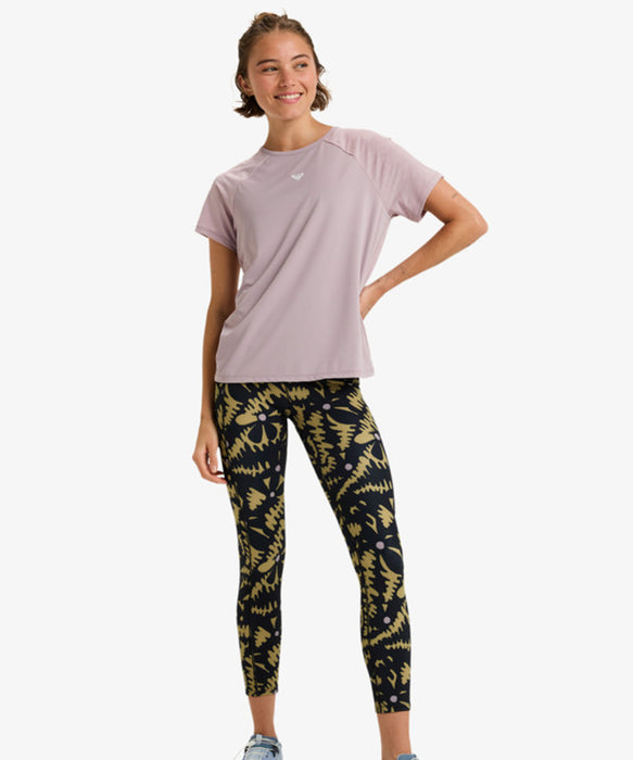 Roxy Fitness MOVE FREE MESH TEE ウィメンズ フィットネス 半袖Tシャツ クイックドライ  <25FWグローバル展開アイテム>