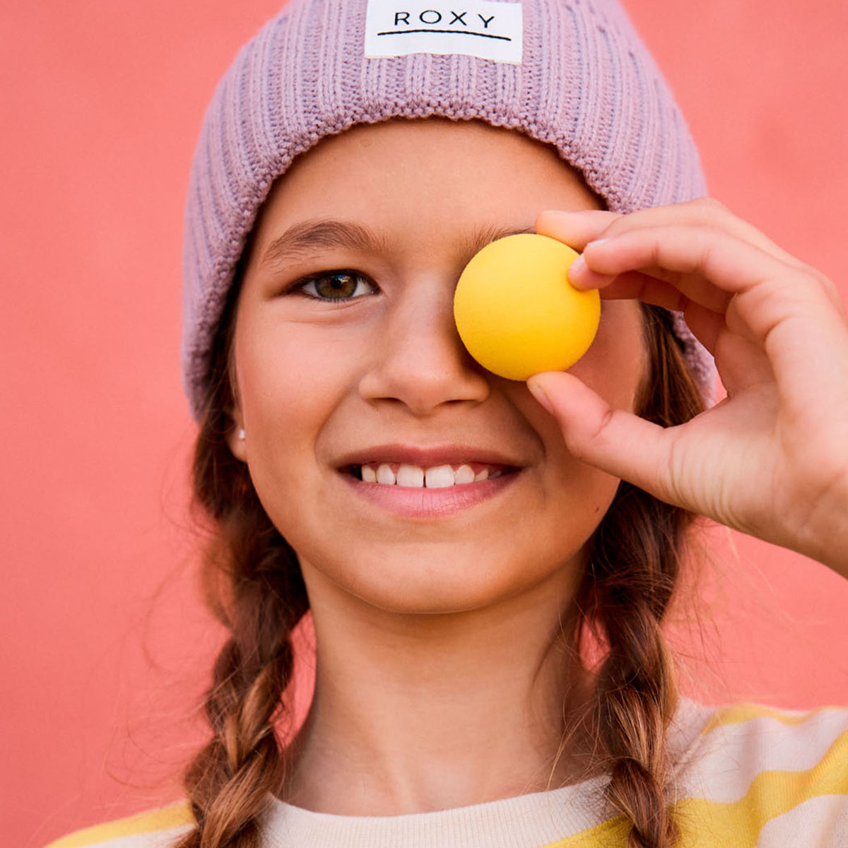 Roxy SO PEACEFUL キッズビーニー 折り返しデザイン <25FW