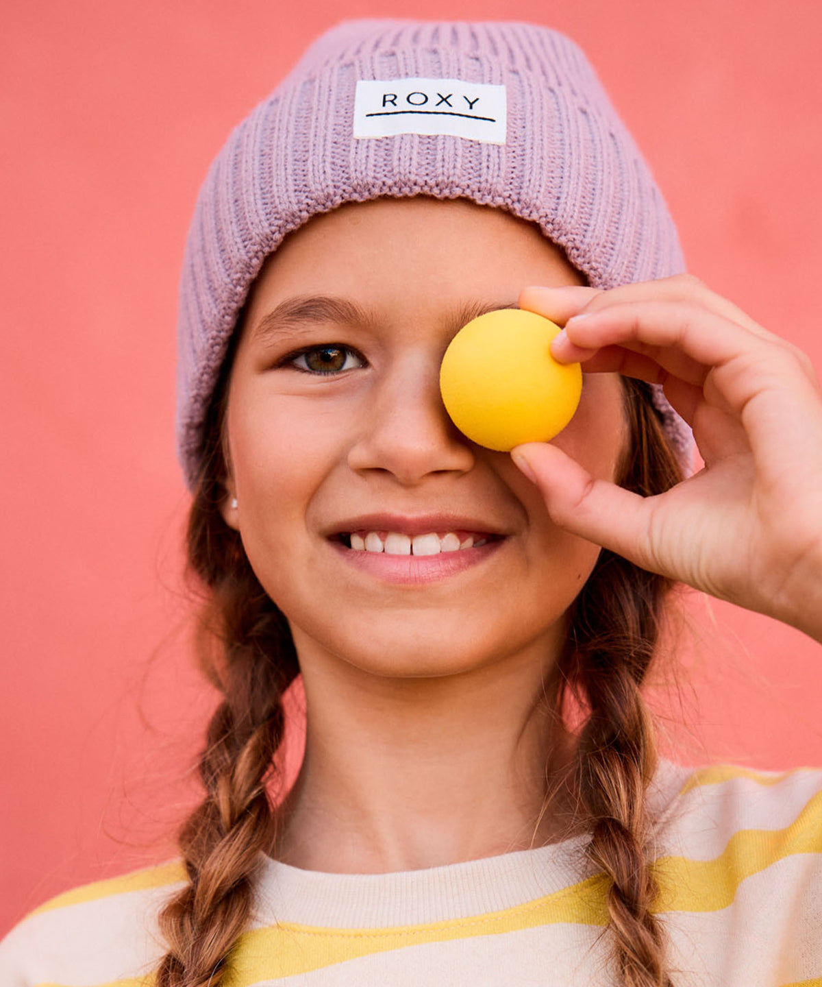 Roxy SO PEACEFUL キッズビーニー 折り返しデザイン <25FW