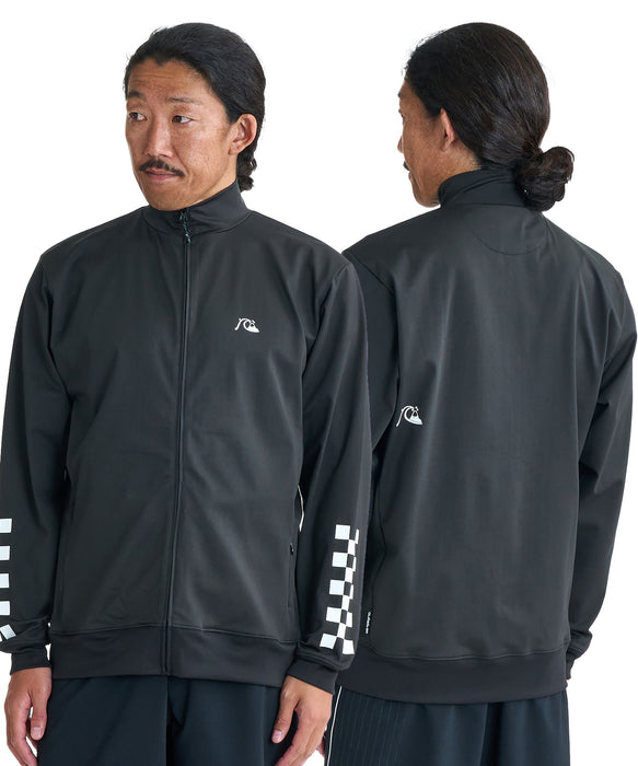 QUIKSILVER メンズ CHECKER ZIP 長袖ラッシュガード UPF50+ 接触冷感