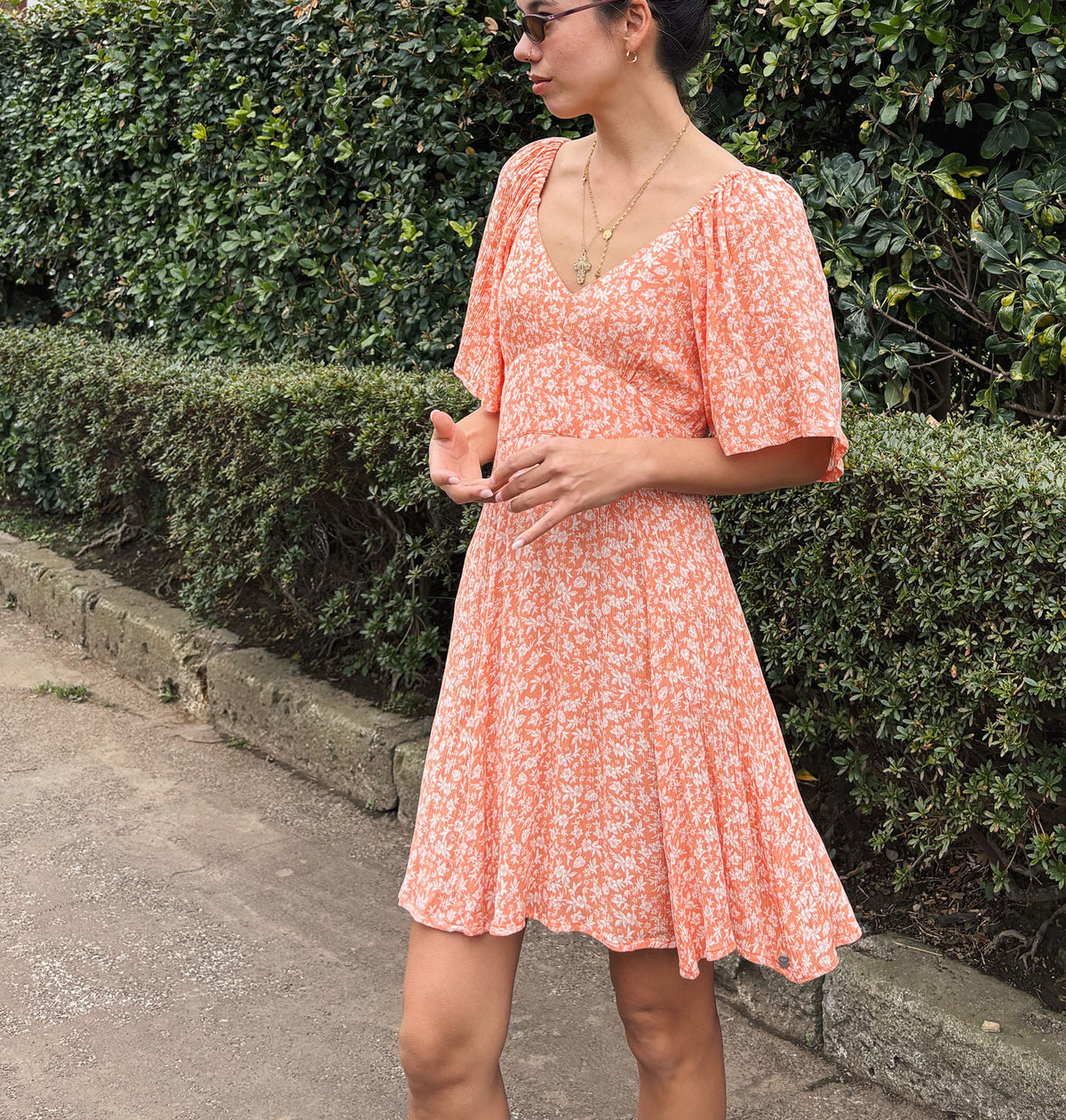 KARIZA レーヨンドレス OUTLET】Roxy MERCADO MINI CRINKLE ウィメンズ ミニドレス ワンピース