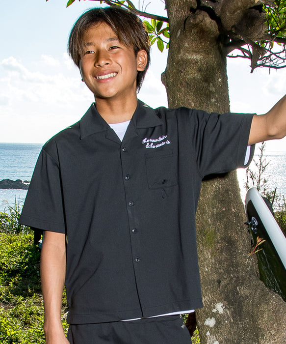 QUIKSILVER キッズ SIGN OPEN SHIRT YOUTH 半袖シャツ 接触冷感 速乾 UPF50+ 4WAYストレッチ【2026年夏モデル】