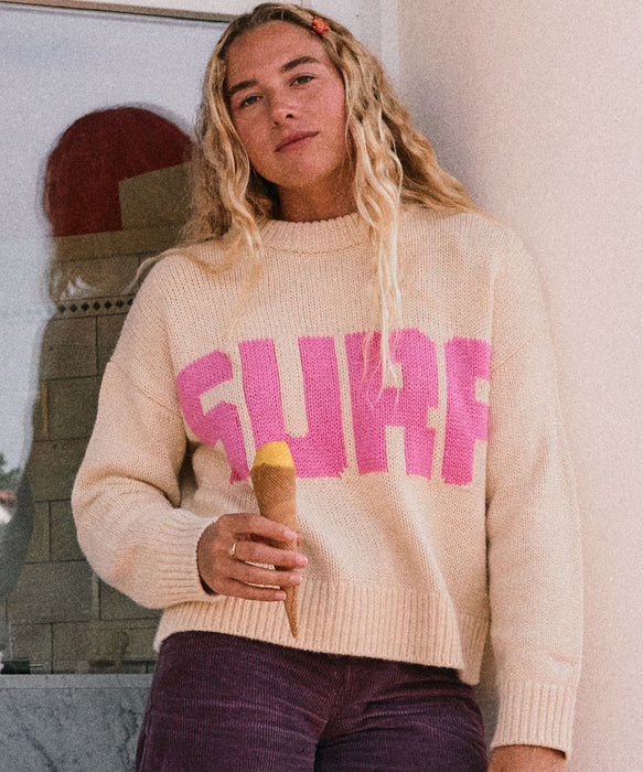 Roxy EXPLORING HEART ウィメンズ ドロップショルダーセーター  ゆったりシルエット <2025FW HEART WAVE>  <25FWグローバル展開アイテム>