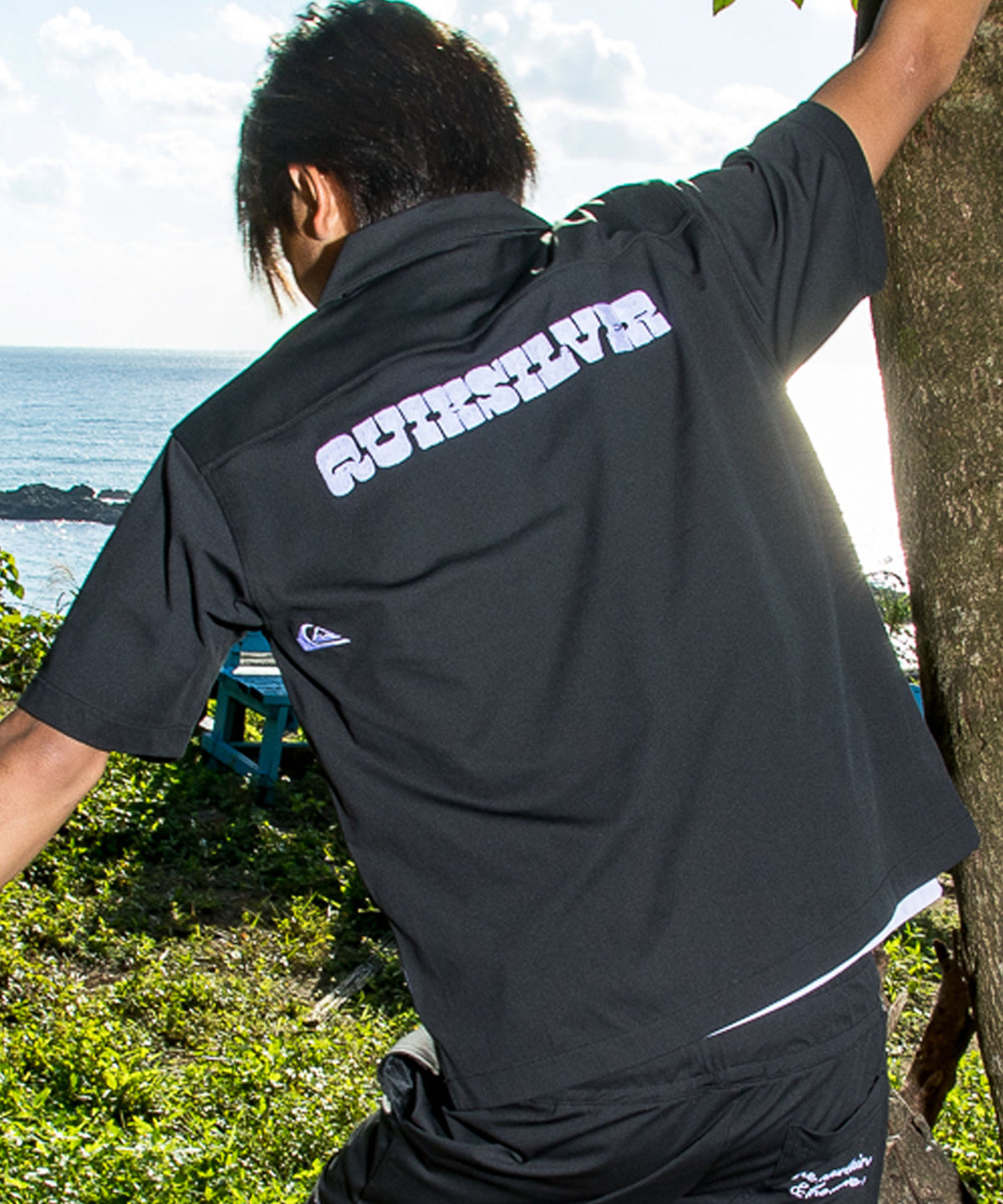 QUIKSILVER キッズ SIGN OPEN SHIRT YOUTH 半袖シャツ 接触冷感 速乾