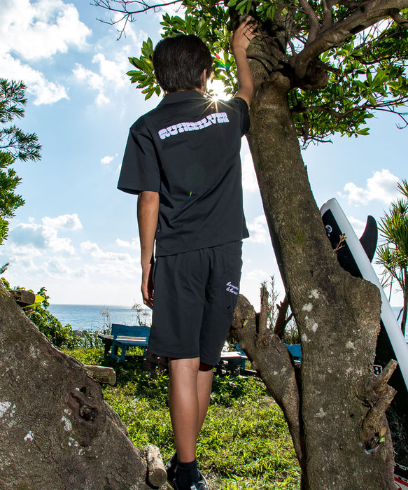 QUIKSILVER キッズ SIGN OPEN SHIRT YOUTH 半袖シャツ 接触冷感 速乾 UPF50+ 4WAYストレッチ【2026年夏モデル】