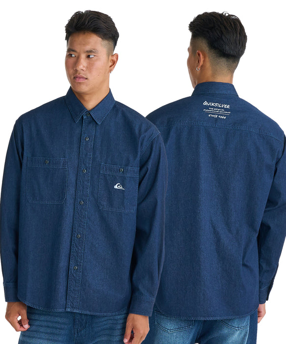QUIKSILVER メンズ DENIM WASH SH 長袖デニムシャツ ルーズフィット