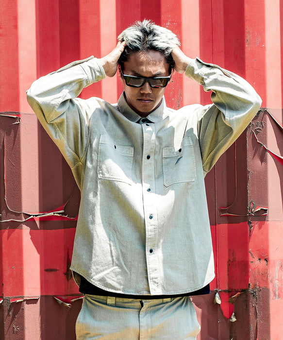 【OUTLET】Quiksilver メンズ CHINO WASH SHIRT シャツ セットアップ