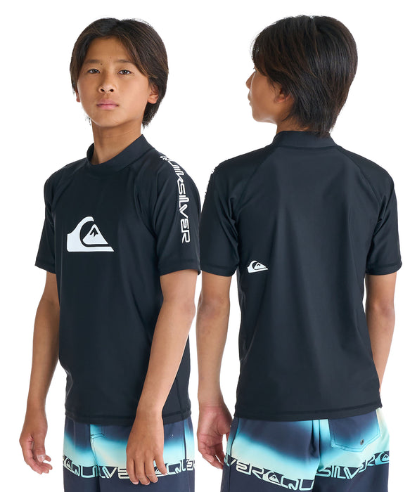 QUIKSILVER ユース ALL TIME SR YOUTH 半袖ラッシュガード 速乾 UPF50+ ストレッチ【2026年春夏モデル】