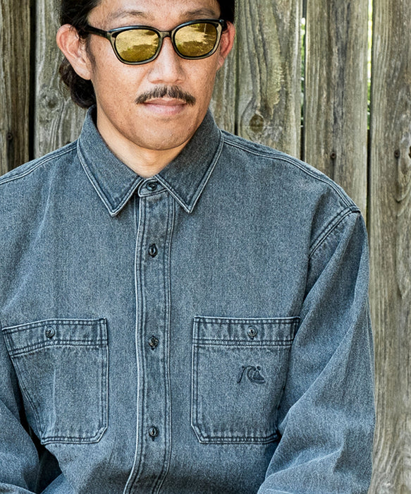 【OUTLET】Quiksilver メンズ DENIM WASH SHIRT シャツ セットアップ
