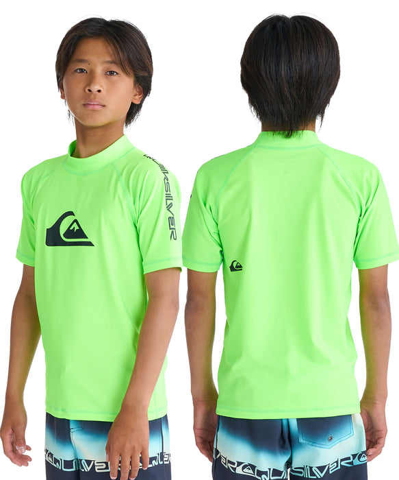 QUIKSILVER ユース ALL TIME SR YOUTH 半袖ラッシュガード 速乾 UPF50+ ストレッチ【2026年春夏モデル】