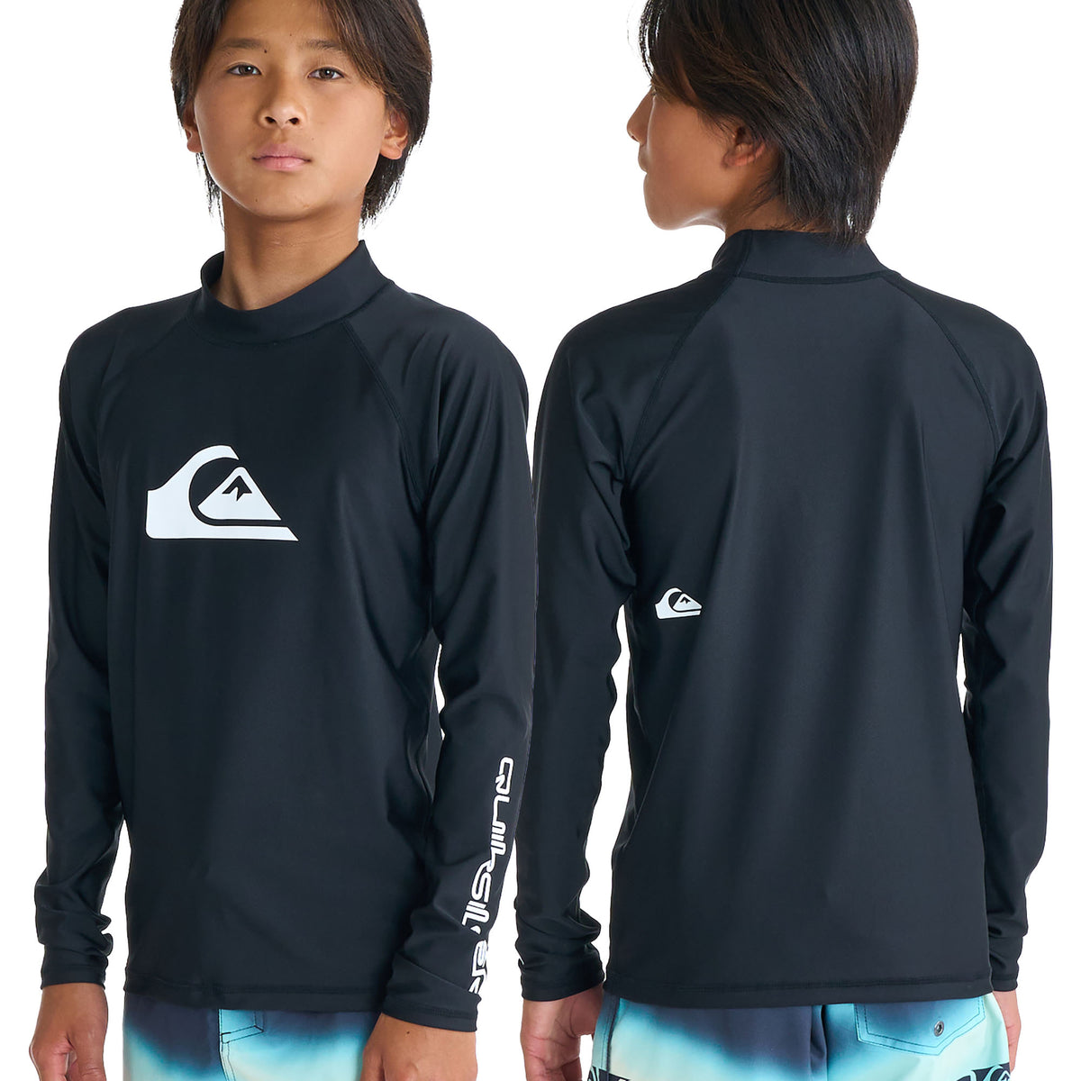 QUIKSILVER ユース ALL TIME LR YOUTH 長袖ラッシュガード 速乾 UPF50+