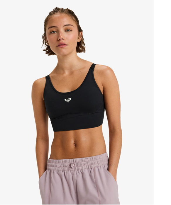 【OUTLET】Roxy Fitness HEART INTO IT ATTITUDE BRA ウィメンズ フィットネス ブラトップ ミディアムサポート クイックドライ  <25FWグローバル展開アイテム>