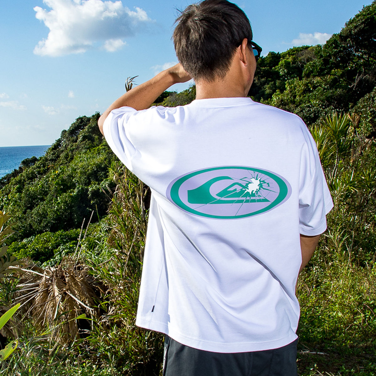 OUTLET】QUIKSILVER メンズ FRACTURED WAVE ST 半袖Tシャツ 接触冷感