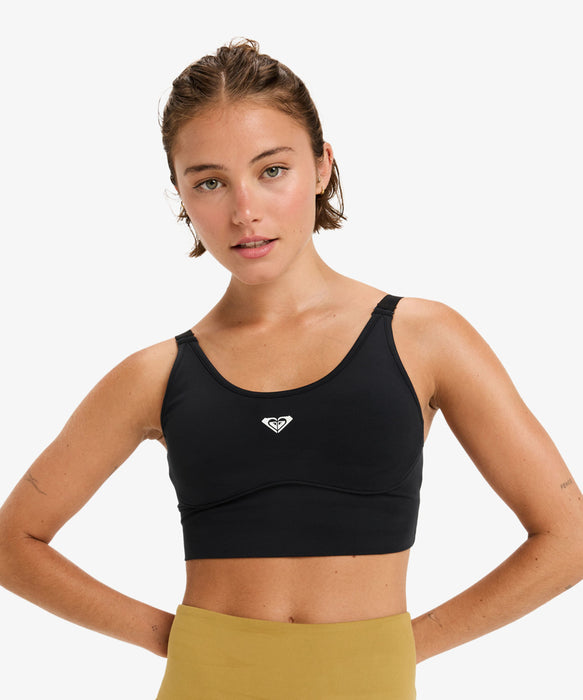 【OUTLET】Roxy Fitness HEART INTO IT ATTITUDE BRA ウィメンズ フィットネス ブラトップ ミディアムサポート クイックドライ  <25FWグローバル展開アイテム>