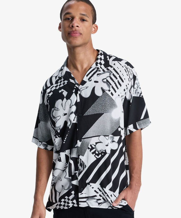 QUIKSILVER メンズ SAFE PARADISE SS 半袖レーヨンシャツ コンフォート