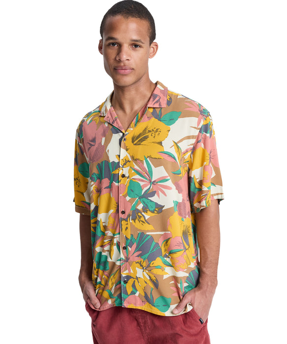 QUIKSILVER メンズ SAFE PARADISE SS 半袖レーヨンシャツ コンフォート