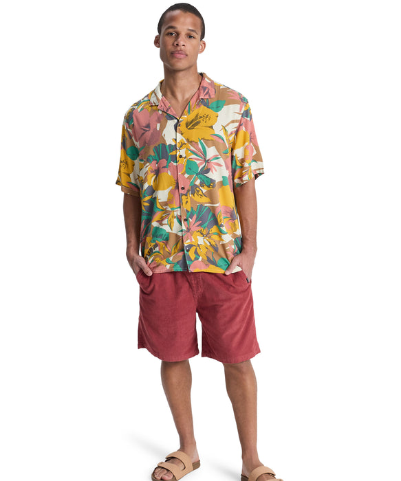 QUIKSILVER メンズ SAFE PARADISE SS 半袖レーヨンシャツ コンフォートフィット【2026年春夏モデル】