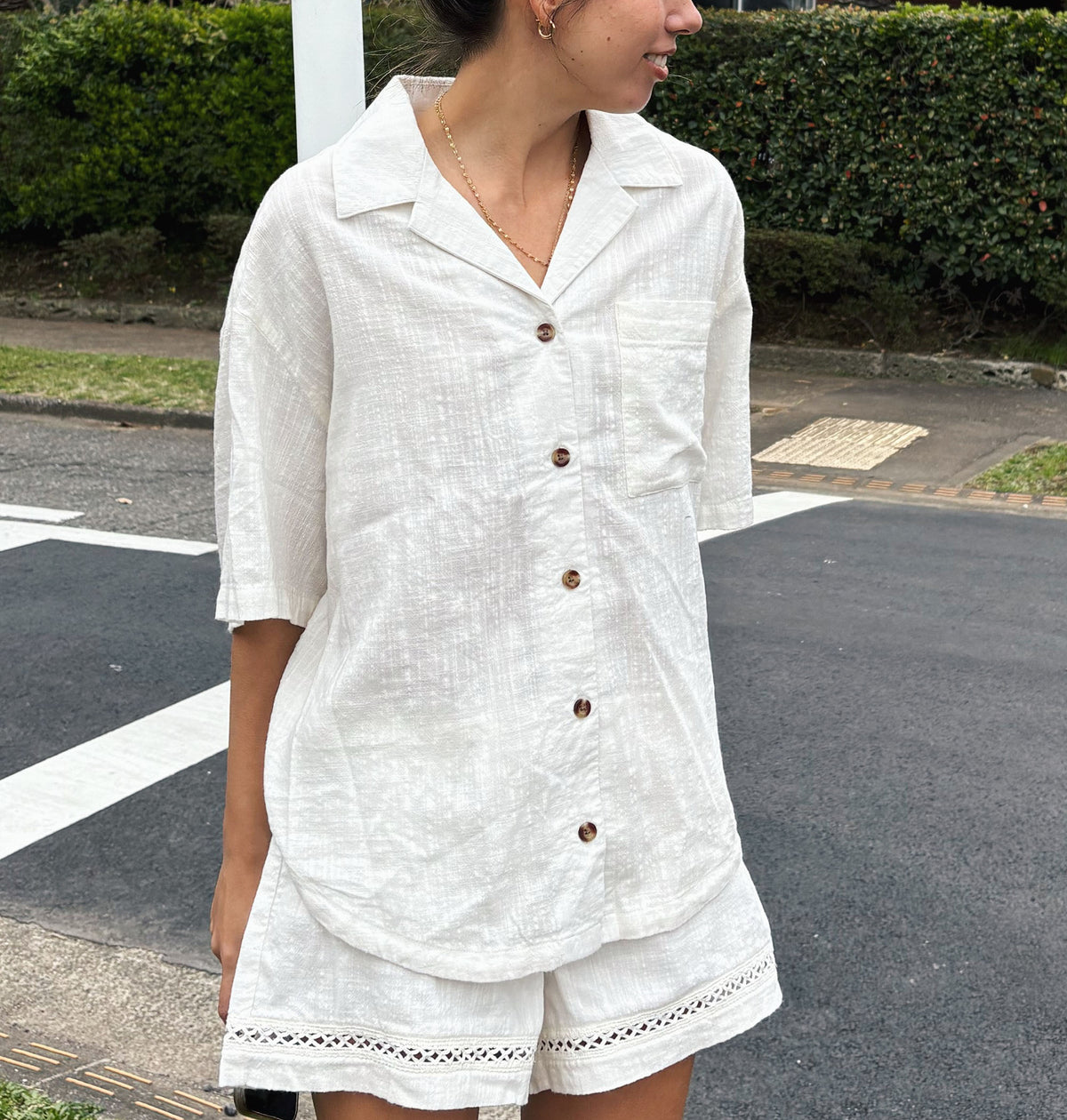 ❤️専用❤️ 11999円 OUTLET】Roxy BISOUS FANCY SHIRT ウィメンズ 半袖シャツ リネンライク