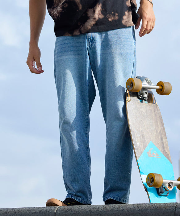 QUIKSILVER メンズ DENIM WASH PT デニムパンツ ルーズフィット ドローコード付き【2026年春夏モデル】