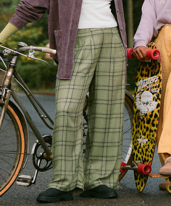 Roxy GREAT INFLUENCE ウィメンズ チェック レーヨン ロングパンツ <2025FW HEART WAVE>  <25FWグローバル展開アイテム>