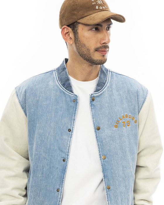 【OUTLET】BILLABONG メンズ 【WAVE WASHED】 DENIM STADIUM JACKET ジャケット 【2023年秋冬モデル】