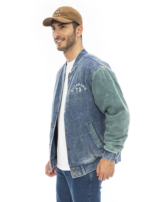 【OUTLET】BILLABONG メンズ 【WAVE WASHED】 DENIM STADIUM JACKET ジャケット 【2023年秋冬モデル】