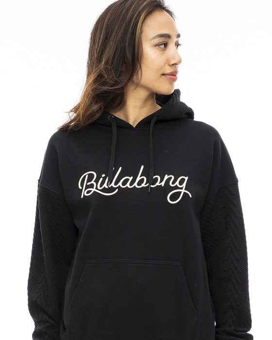 【OUTLET】BILLABONG レディース CABLE QUILT MIX SWEAT PARKA スウェットパーカー 【2023年秋冬モデル】