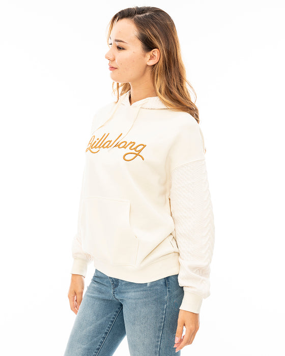 【OUTLET】BILLABONG レディース CABLE QUILT MIX SWEAT PARKA スウェットパーカー 【2023年秋冬モデル】