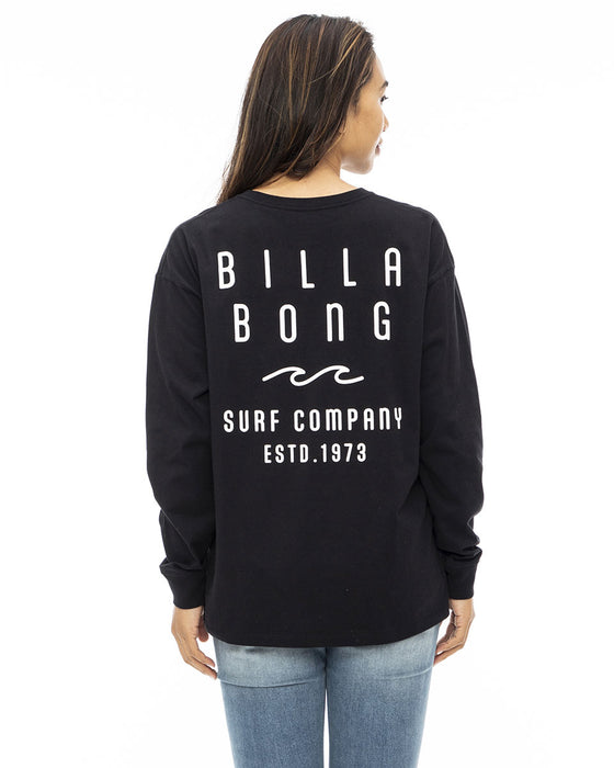 【OUTLET】BILLABONG レディース ROUNDED CLEAN LOGO LS TEE ロンＴ 【2023年秋冬モデル】