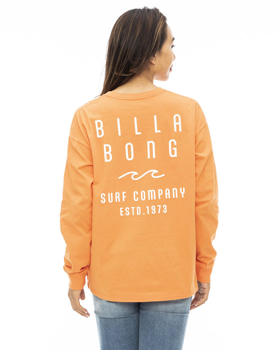 【OUTLET】BILLABONG レディース ROUNDED CLEAN LOGO LS TEE ロンＴ 【2023年秋冬モデル】