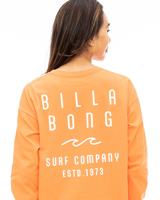 【OUTLET】BILLABONG レディース ROUNDED CLEAN LOGO LS TEE ロンＴ 【2023年秋冬モデル】