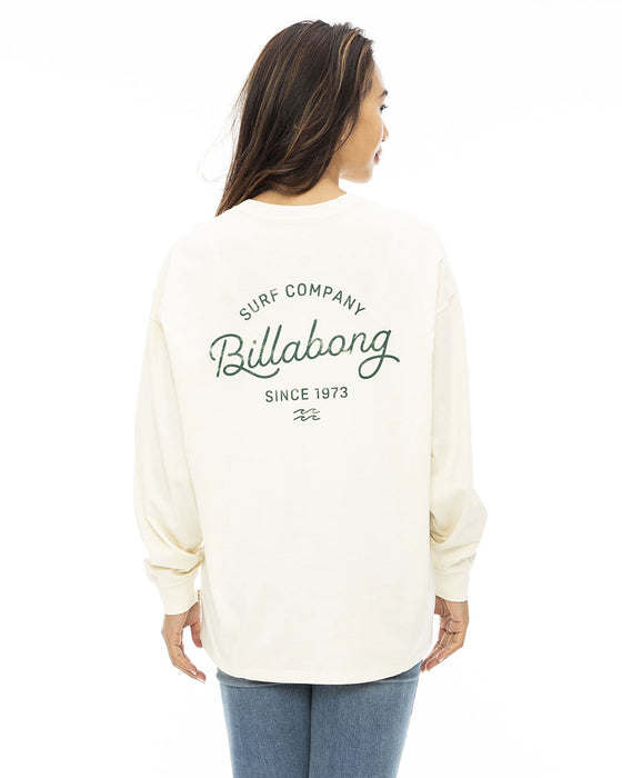 【OUTLET】BILLABONG レディース GRUNGE CLEAN SCRIPT LOGO LS TEE ロンＴ 【2023年秋冬モデル】