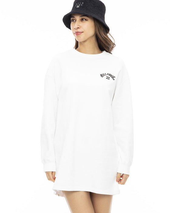 【OUTLET】BILLABONG レディース ARCH LOGO SWEAT ONEPIECE スウェットワンピース 【2023年秋冬モデル】