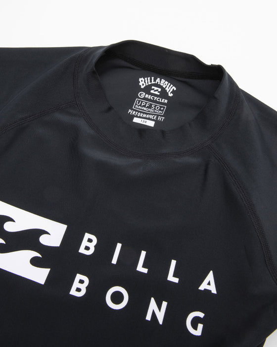 【OUTLET】BILLABONG キッズ LOGO SS ラッシュガード (90~150) 【2023年春夏モデル】